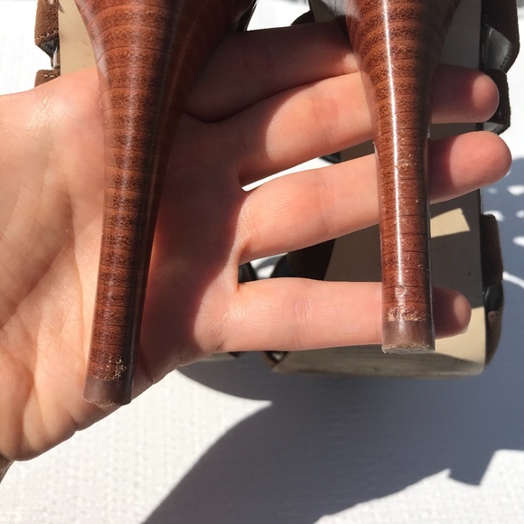 GUESS Suede Strappy Credenza Style Heels - Picture 7 of 7